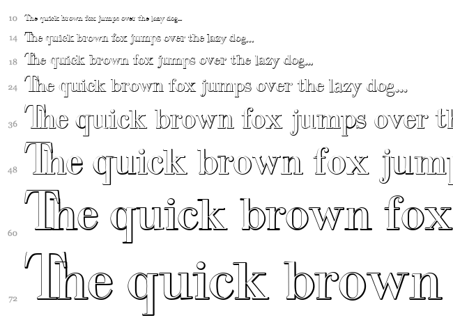 Intellecta Bodoned Beveled font waterfall